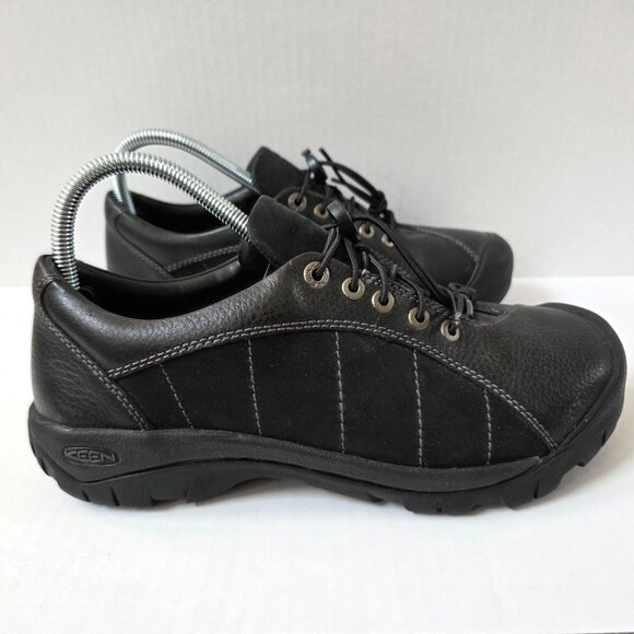 Keen Shoes Womens 10 W Wide Black Leather Presidio Low Hiking Trail Boots - Picture 6 of 11